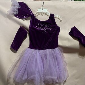 Revolution Velvet Leotard, Tulle Skirt Dance Costume with Accessories